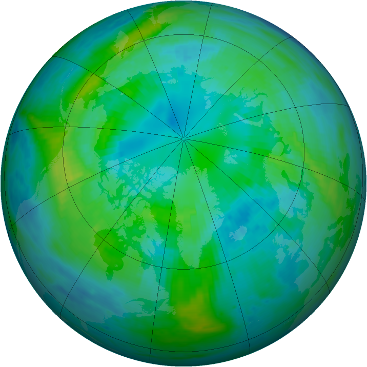 Arctic ozone map for 14 October 1985